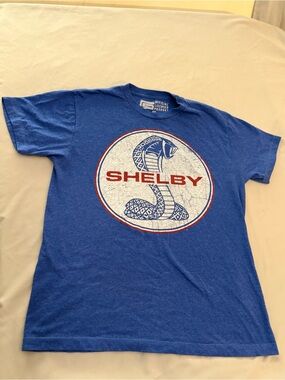 Shelby Cobra Royal Blue Tee with Red Shelby Emblem- Men’s Medium.